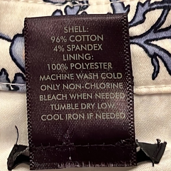 Ann Taylor Sleeveless Floral Cotton Blend Lined Dress Size 6 Blue Peach White - Picture 10 of 12